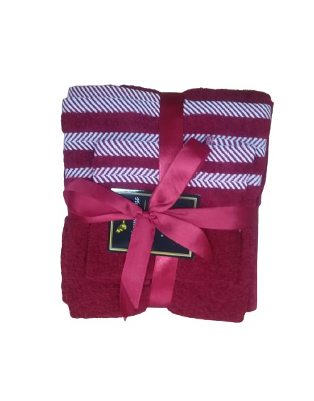 Plush Burgundy 3PC Towel Set