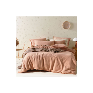 Linen House Raquelle Pink Clay Duvet Cover Set - King