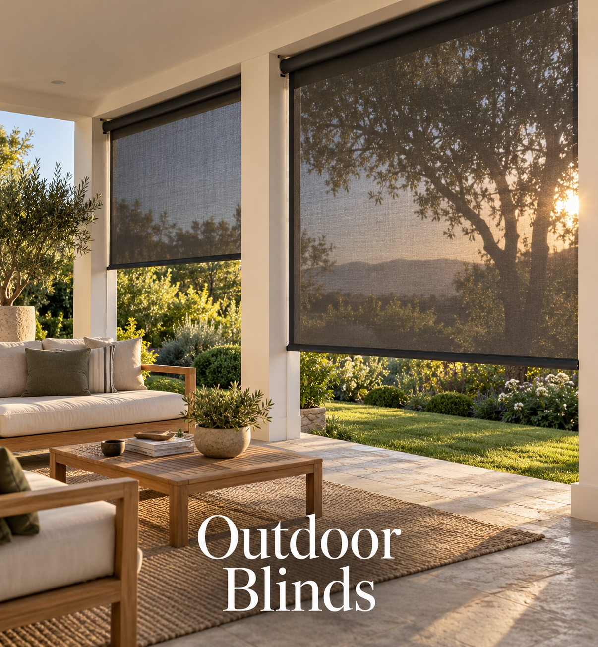 Modern patio with charcoal outdoor blinds-6 (1)