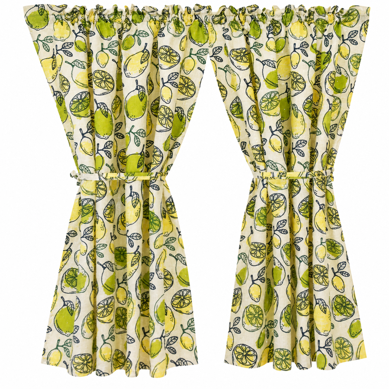 Cafe Curtain Linen Look -Lemon Malt