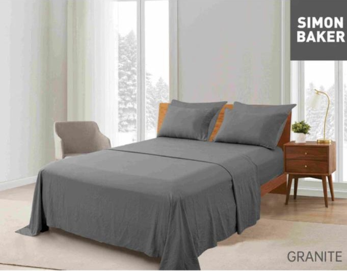 Simon Baker Vintage Washed Sheet Set Granite