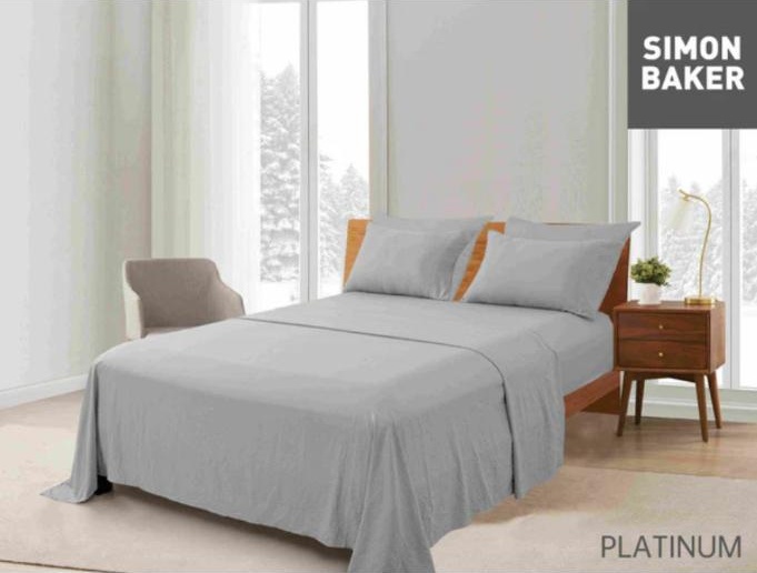 Simon Baker Vintage Washed Sheet Set Platinum